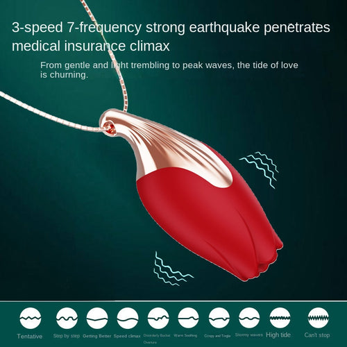 Popular Women's Rose Vibrator Adult Toy Rose Jewelry Necklace Vibrator Egg Adult Sex Toy