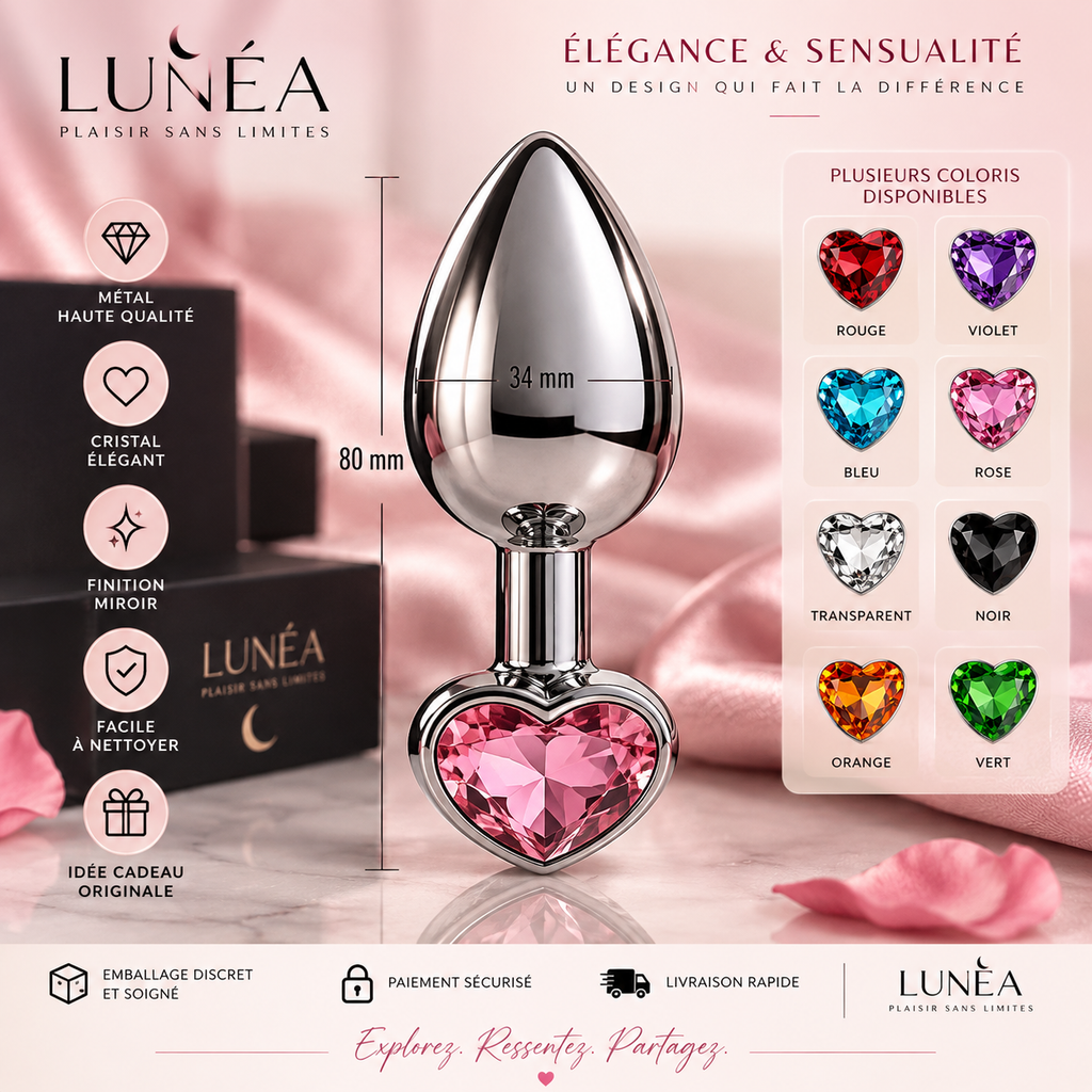 Plug Anal Métal Cœur Cristal – Finition Premium